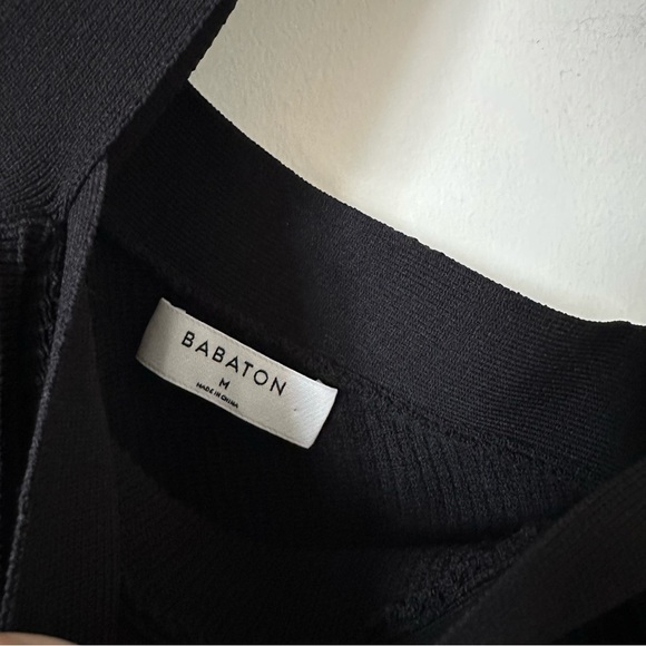 Aritzia Babaton Sculpt Knit Ribbed Crisscross Black Dress Size M - Picture 7 of 9